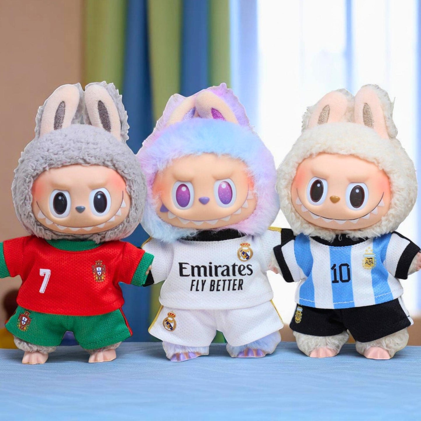 Football Labuubu Outfit Handmade Doll Clothes & Accessories | 17cm Popmart Labubu Player Kit