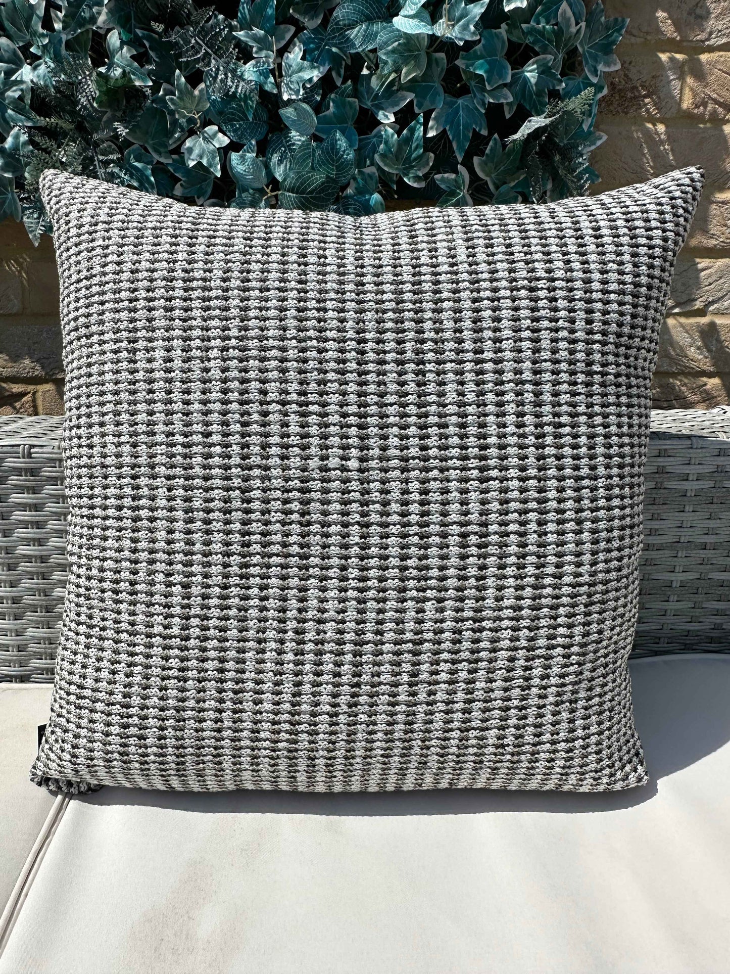 The Couture Cushion - The Outdoor Beige Black Jacquard - Style No. 140