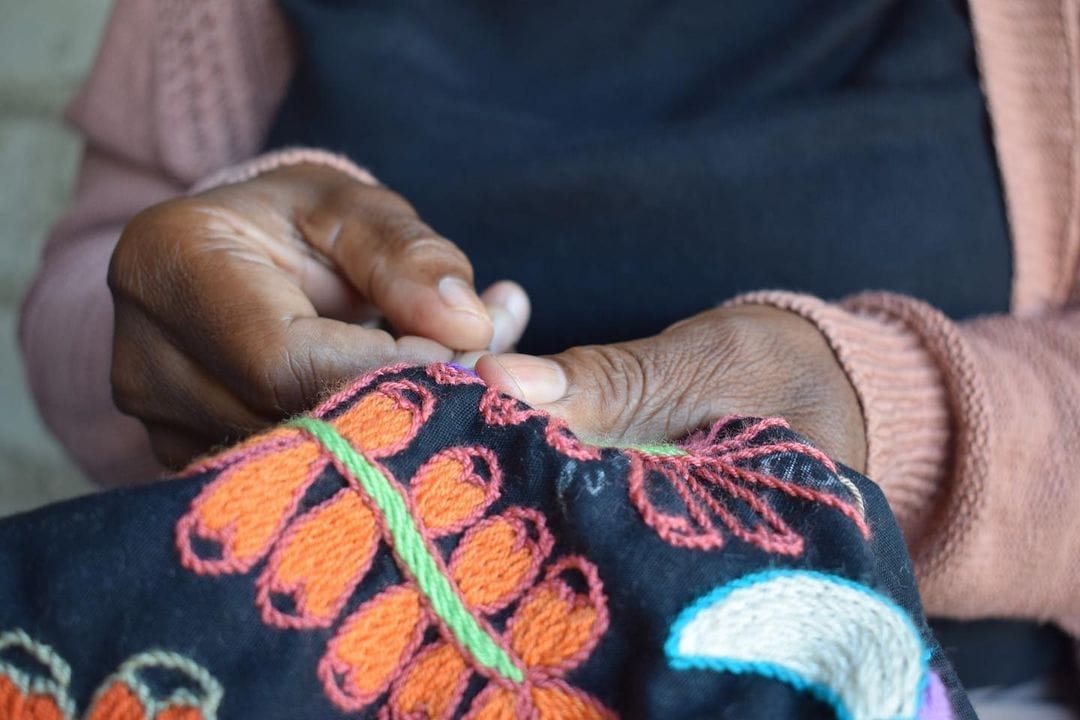Mapula embroidered cushion 40x40 - South Africa