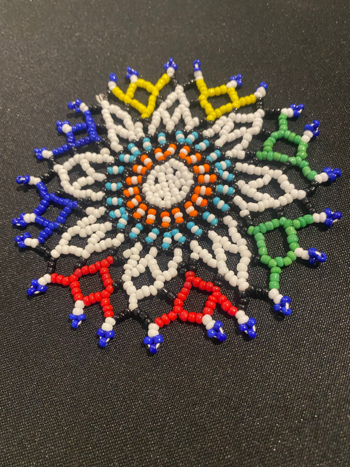 Handmade glass beaded coaster - South Africa