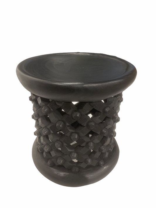 Bamileke Stool \ Table - 36cm - Black