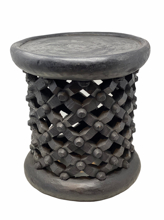 Bamileke Stool - Black - 35cm D