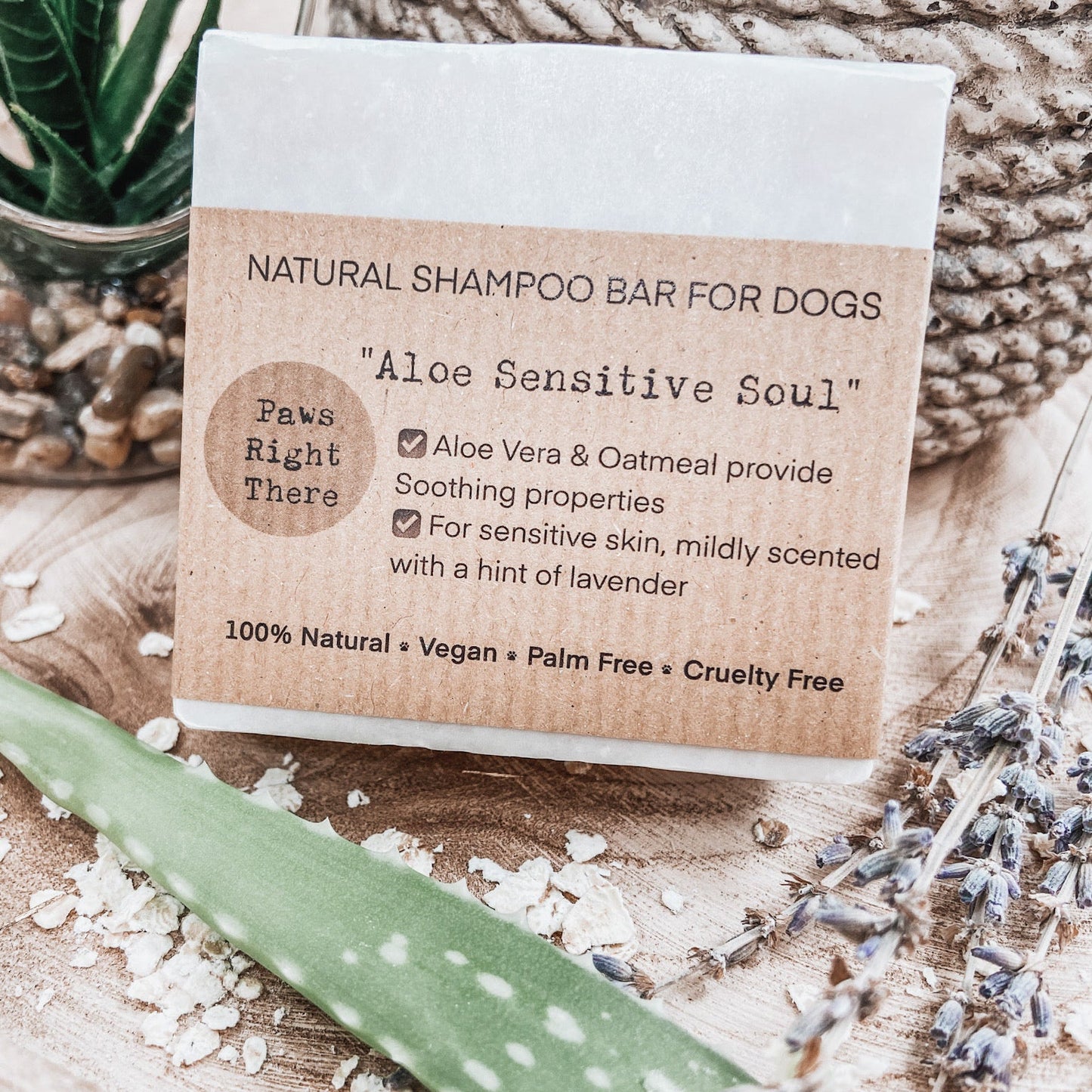 Aloe Sensitive Soul Natural Puppy & Sensitive Dog Shampoo Bar – 80g