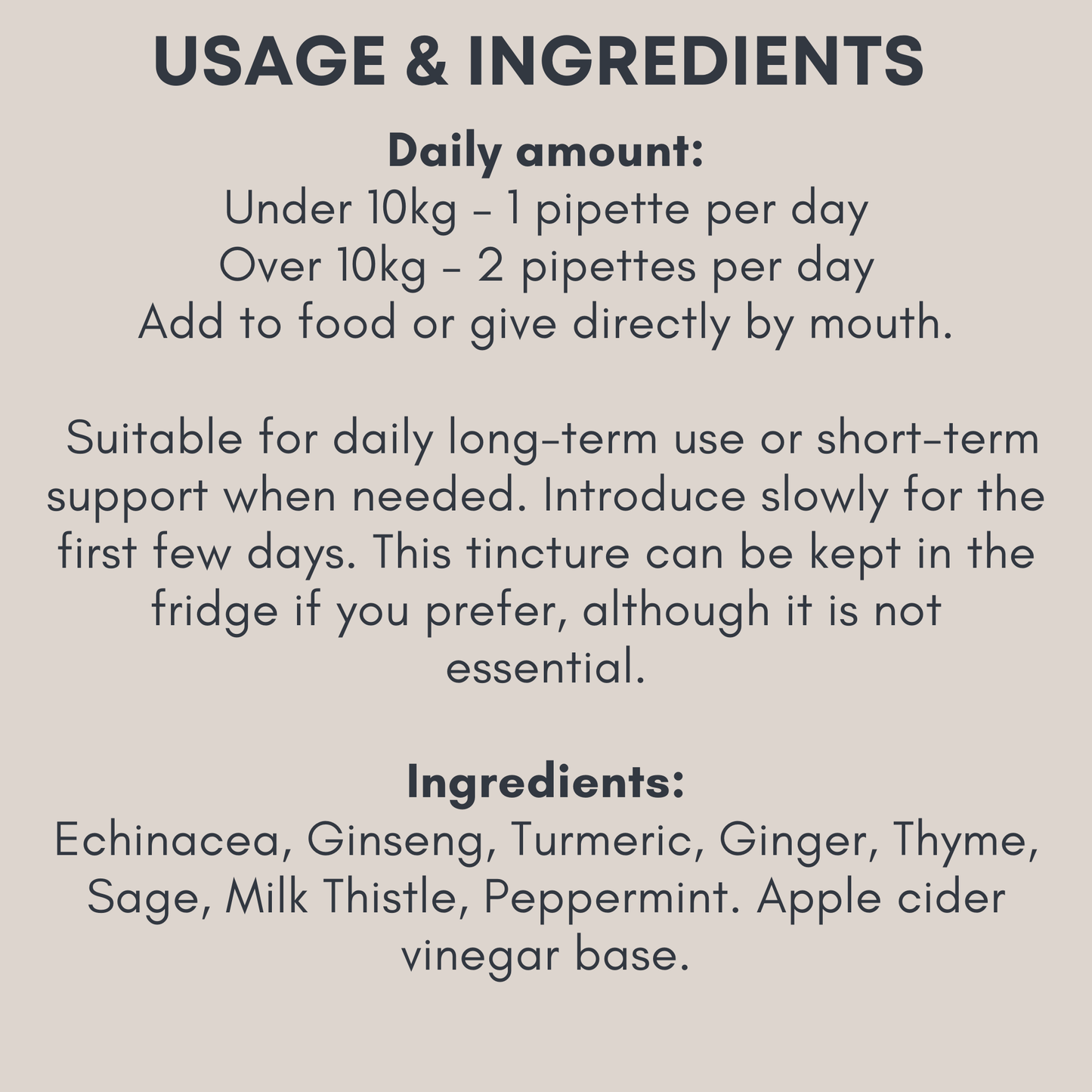 Immune Support Tincture for Dogs & Cats – Everyday Herbal Wellness Support