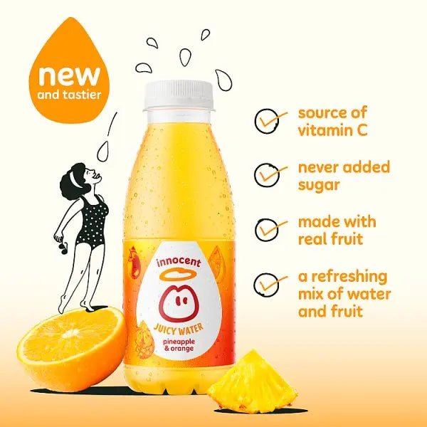 innocent Juicy Water Pineapple & Orange 420ml (Case of 12)