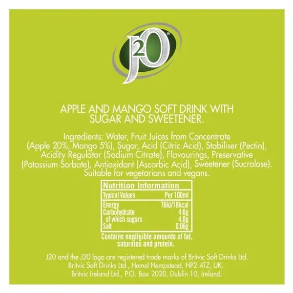 J2O Apple & Mango 12 x 275ml (Case of 12)