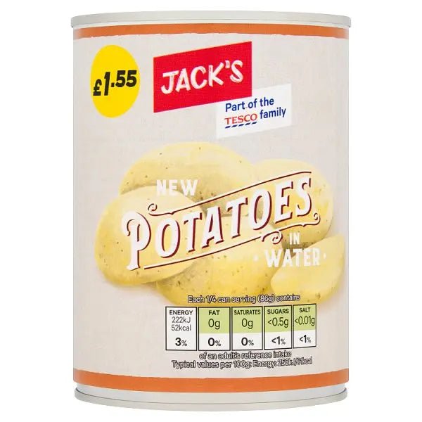 Jack's New Potatoes in Water 560g (Case of 12)