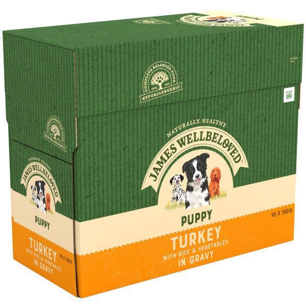 James Wellbeloved Puppy Turkey in Gravy Wet Dog Food Pouches 10 x 150g