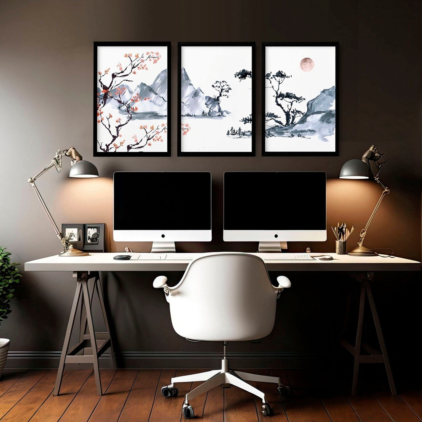 Japanese Cherry Blossom Art | set of 3 wall art prints