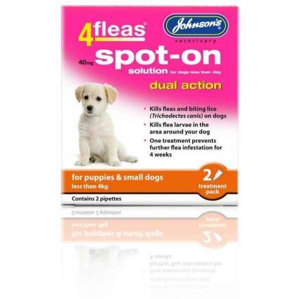 Johnsons 4Fleas Spot-On Puppy <4kg 2pipx6