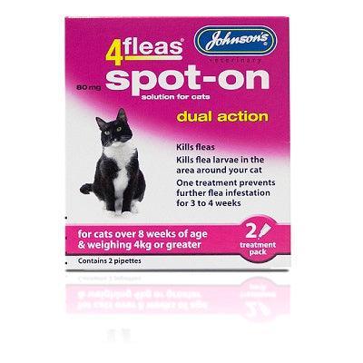 JVP Cat 4Fleas Spot-On over 4kg 2 Pipettes - Case of 6