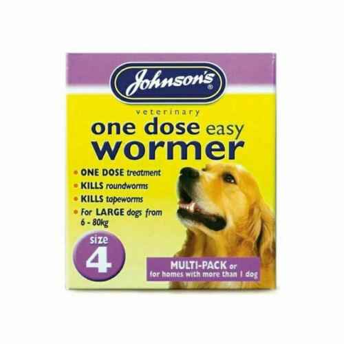 Johnsons Dog 1 Dose Wormer Size 4 8Tab x3