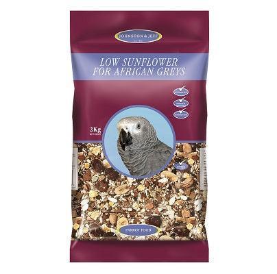 Johnston and Jeff Low Sunflower Diet African Grey Parrot 2kg - Case of 6