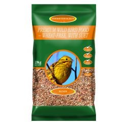 Johnston & Jeff Premium Wild Bird - Wheat Free with Suet 2kg