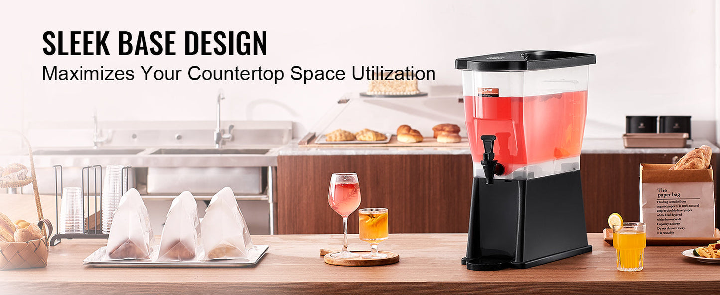 VEVOR Beverage Dispenser for Parties Plastic Juice Dispenser Tea Lemonade Juice Water Dispenser for Restaurants Hotels Parties