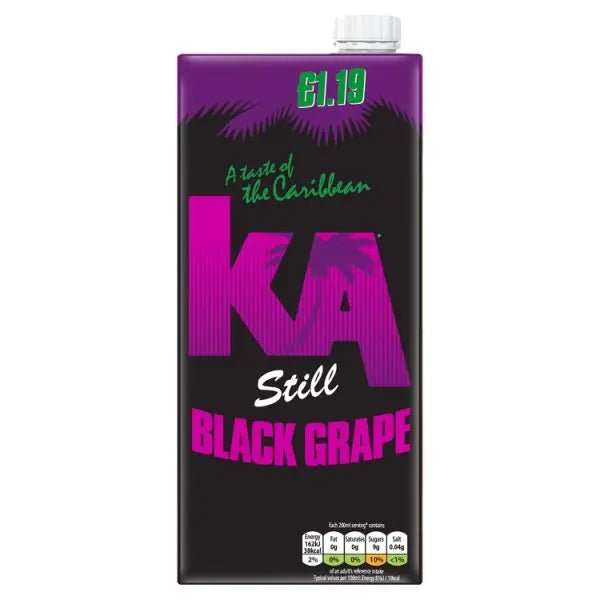 KA Still Black Grape 1 Litre (Case of 12)