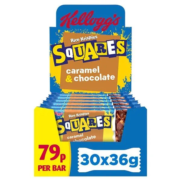 Kellogg's Rice Krispies Squares Caramel & Chocolate Snack Bar 30 x 36g (Case of 30)