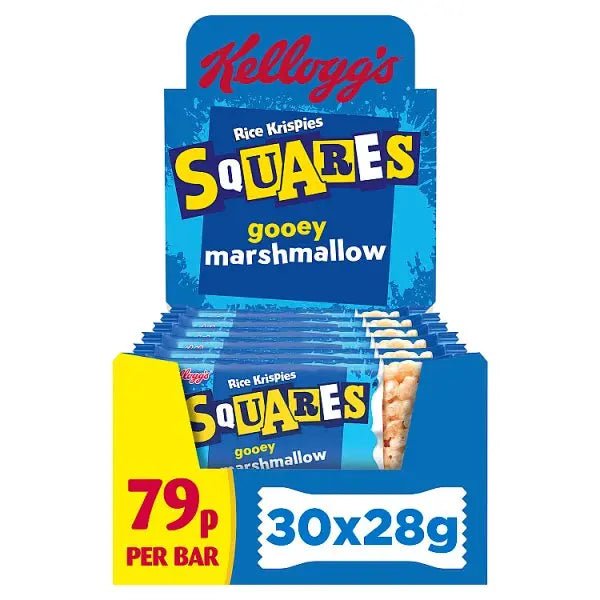 Kellogg's Rice Krispies Squares Marshmallow Snack Bar 30 x 28g (Case of 30)