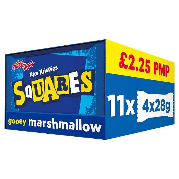 Kellogg's Rice Krispies Squares Marshmallow Snack Bars 4 x 28g (Case of 11)
