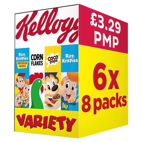Kellogg's Variety Pack Breakfast Cereal 6x8 pack (196g) (Case of 6)
