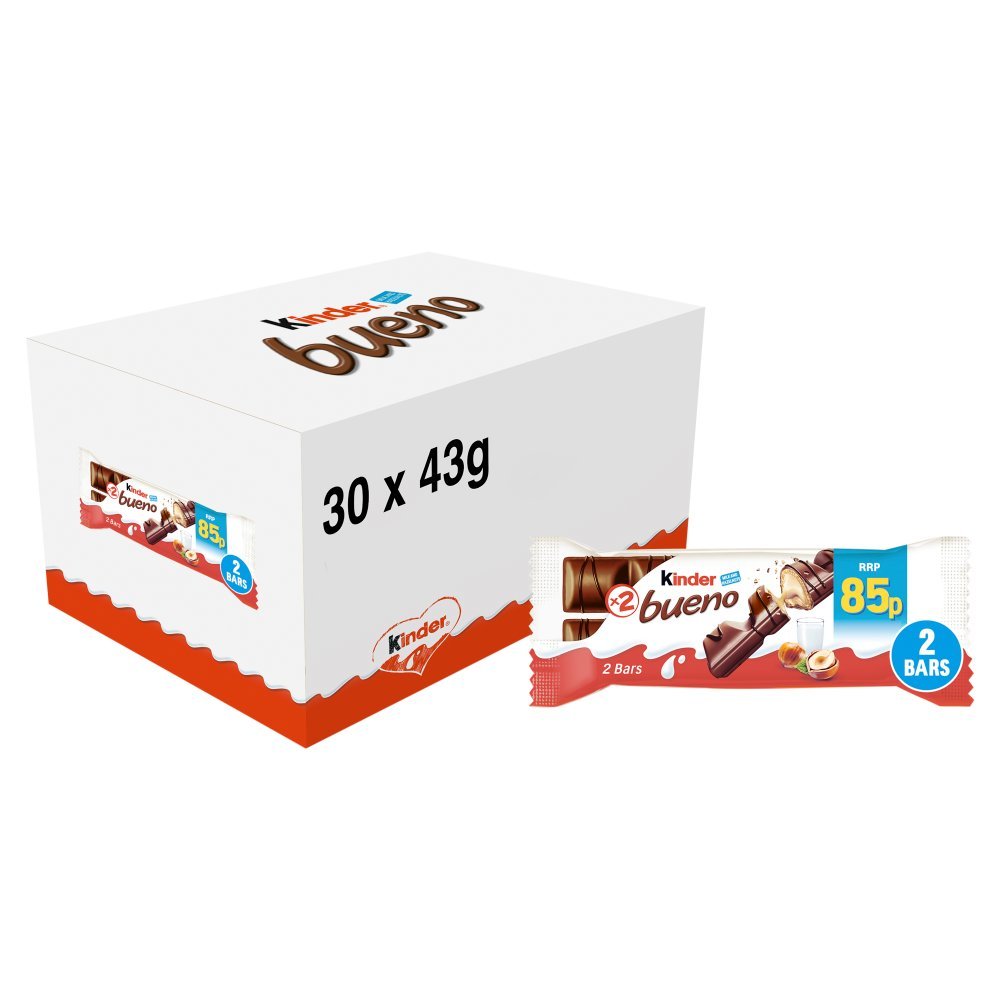 Kinder Bueno Milk and Hazelnuts 2 Pieces PMP 39g (Box of 30)