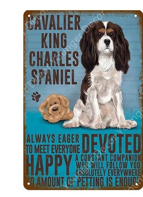 King Charles Spaniel Dog Tin Sign