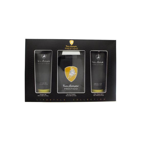 Lamborghini Prestigio Gift Set 125ml EDT Spray + 100ml Shower Gel + 100ml Aftershave Balm