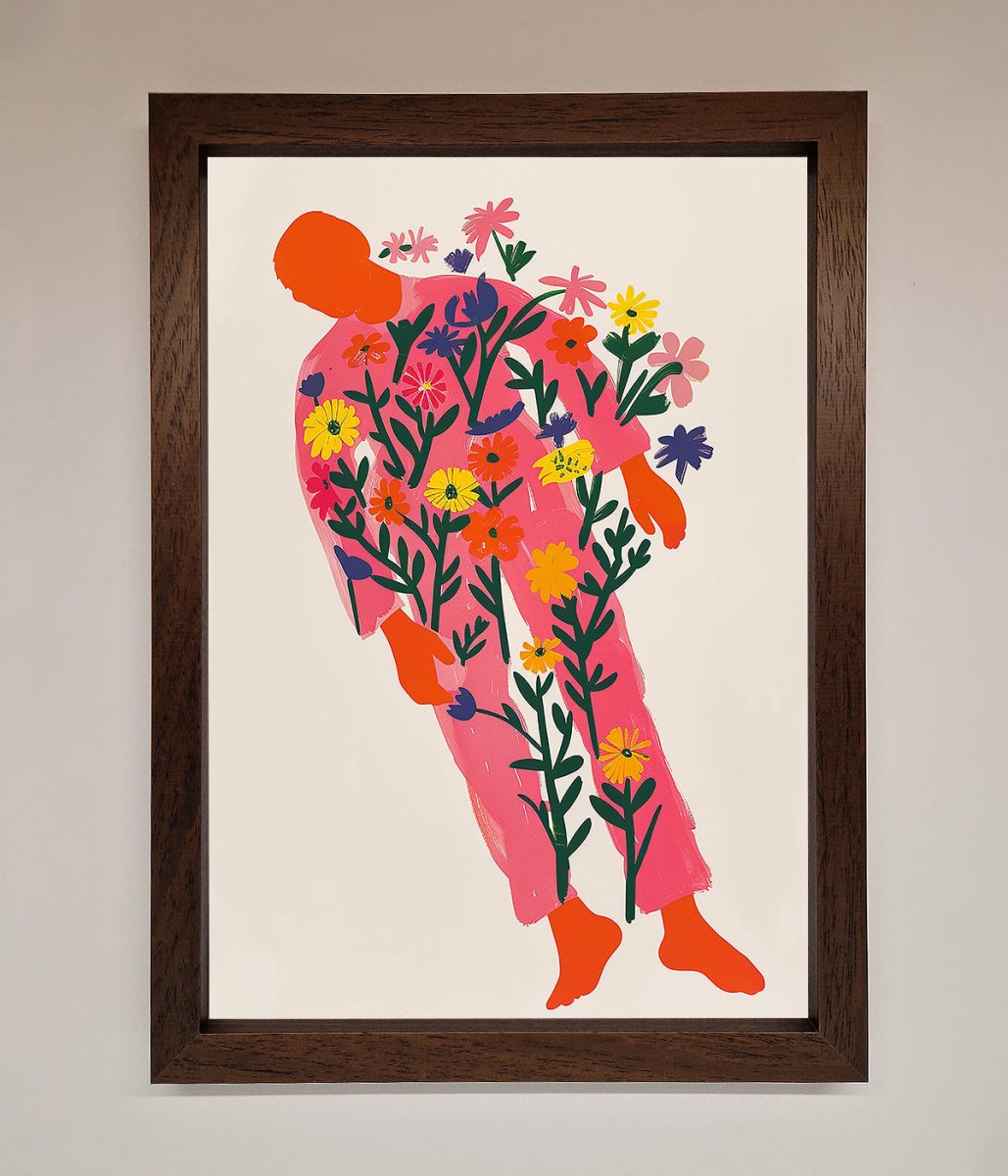 Laying In The Flowers Framed Poster