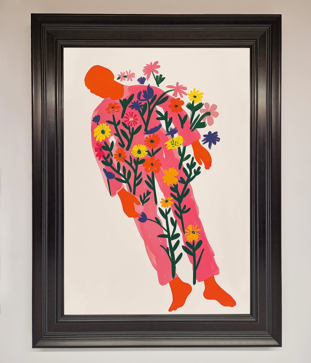 Laying In The Flowers Framed Poster