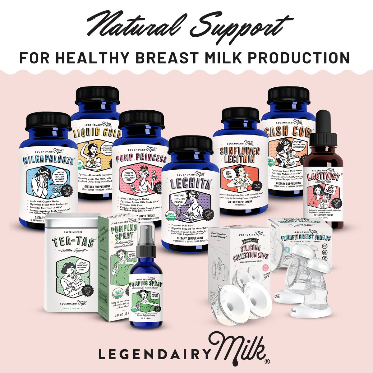 Legendairy Milk Lechita ā Supports Milk Flow | Fenugreek-Free, Organic Fennel & Anise (60 Vegan Capsules) ā Made in USA