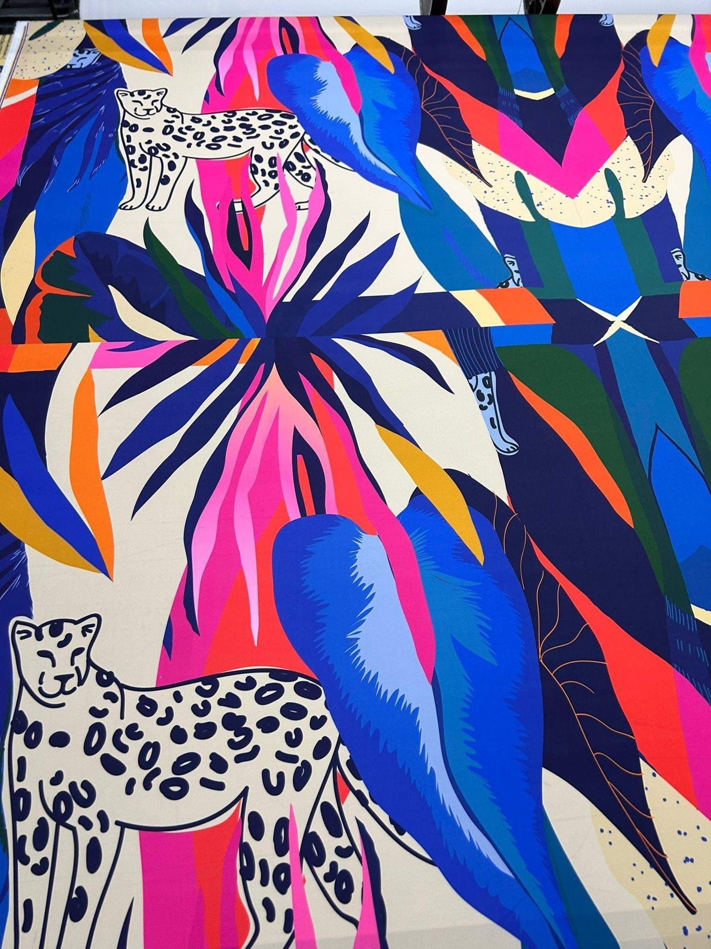 Leopard and Tropical Pattern Fabric by Metre