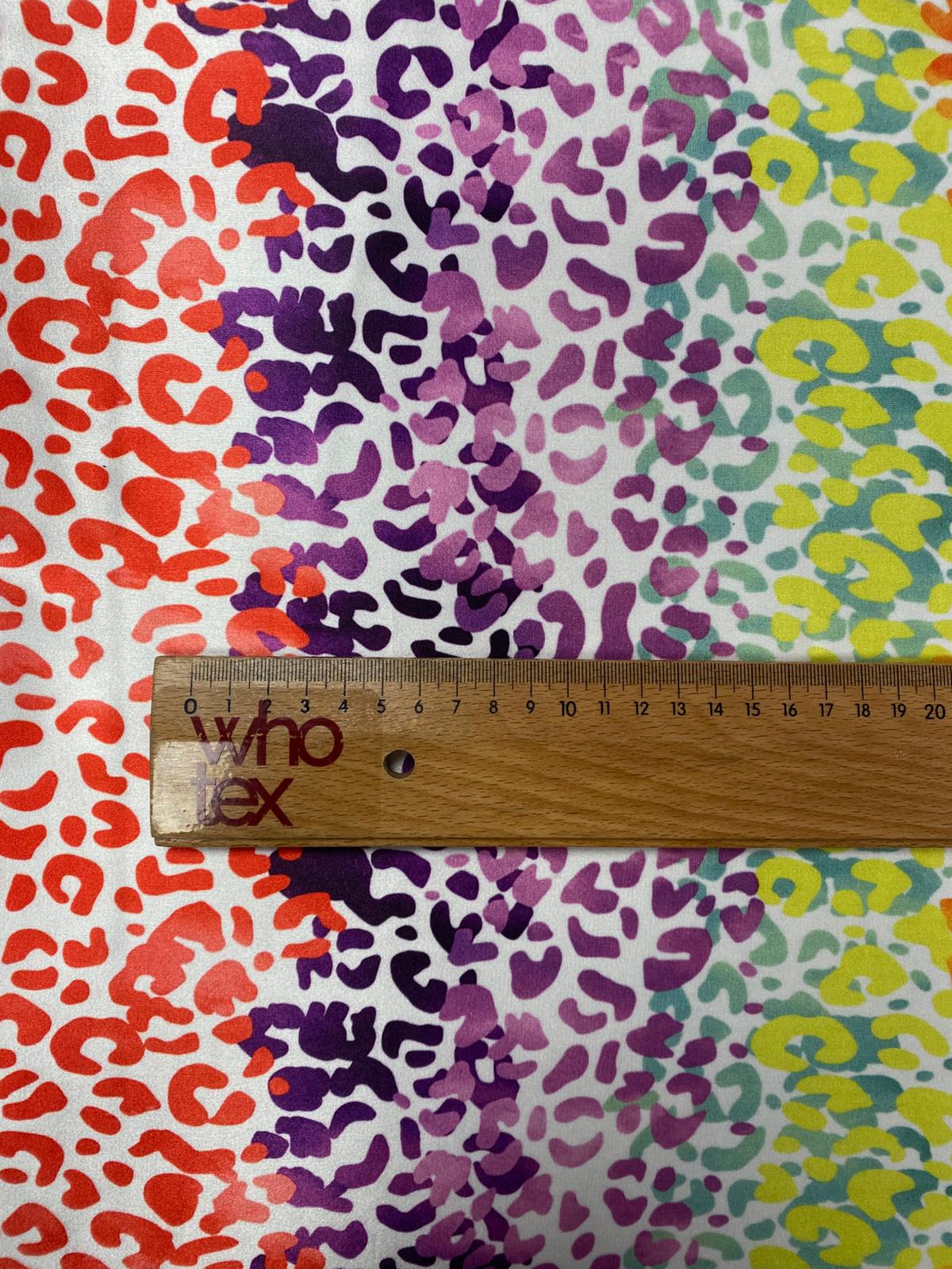 Rainbow Leopard Print Multicolour Fabric by the Metre
