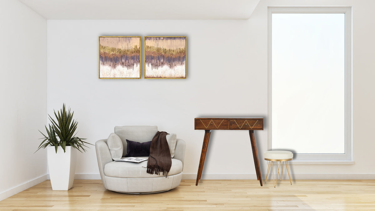 Geometric Brass Console Table