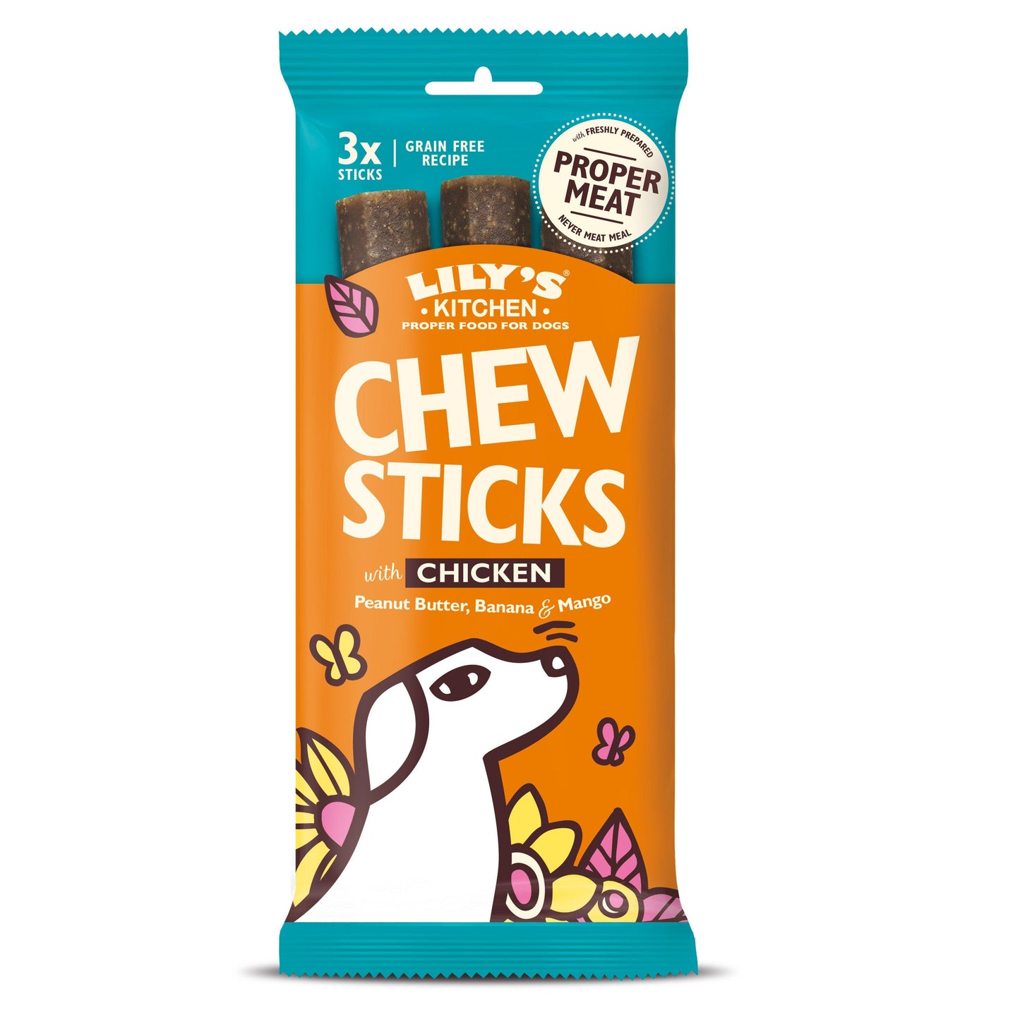 Lily's Kitchen Chew Sticks with Chicken 3 Sticks 120g - Case of 10