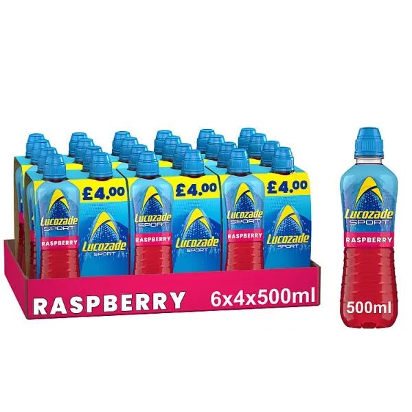 Lucozade Sport Drink Raspberry 4x500ml (Case of 6)