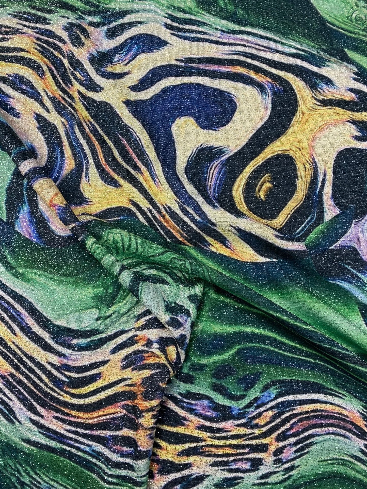 Luxury Green Leopard Print Fabric Sold by Metre
