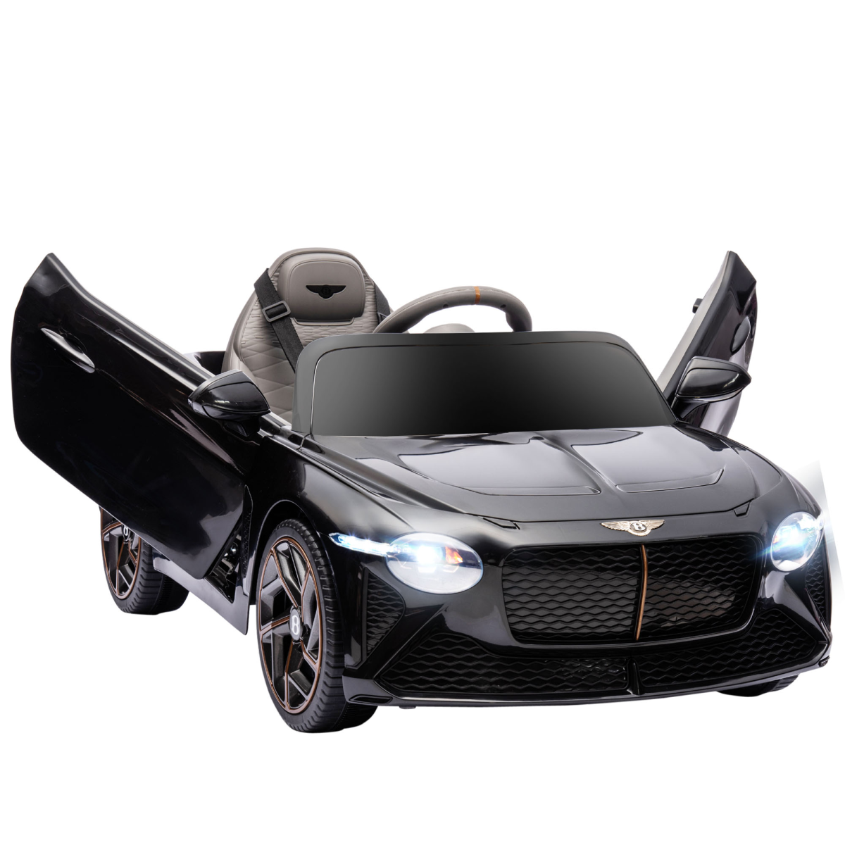 Bentley Bacalar Licensed 12V Kids Electric Car w/ Portable Battery - Black