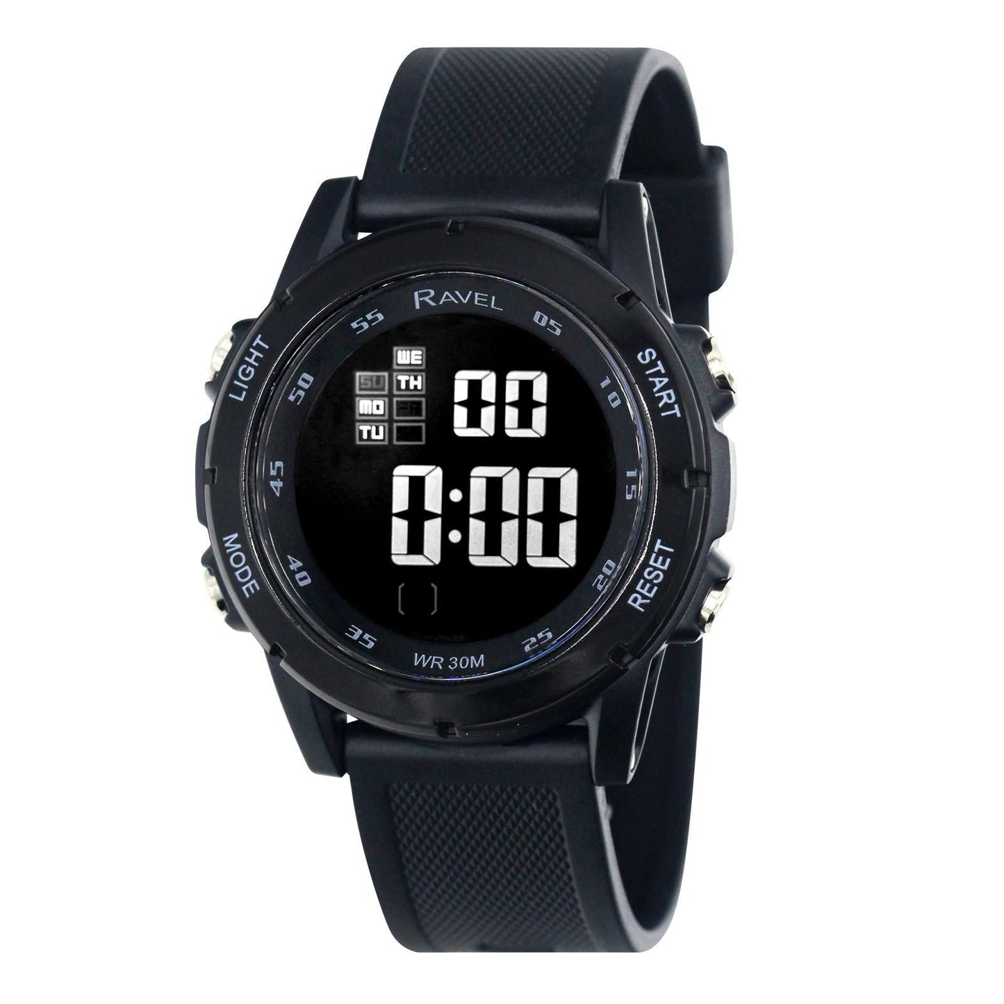 Ravel Ravel Mens 3ATM Digital Sports Black Watch RDG.14.21