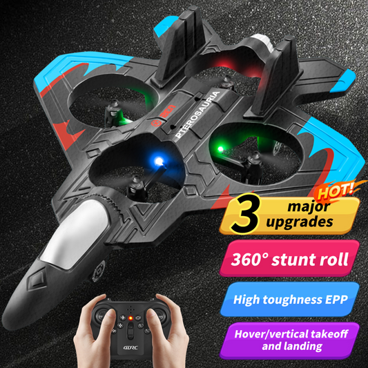 4DRC V32 RC Plane, Foam Remote Control Airplane with Light, 2 Batteries, 6-axis Gyro Stabilize Systems RC Fighter Jet Plane Toys .Logistics is randomly sent by EVRI/ROYAL MAIL/DPD.