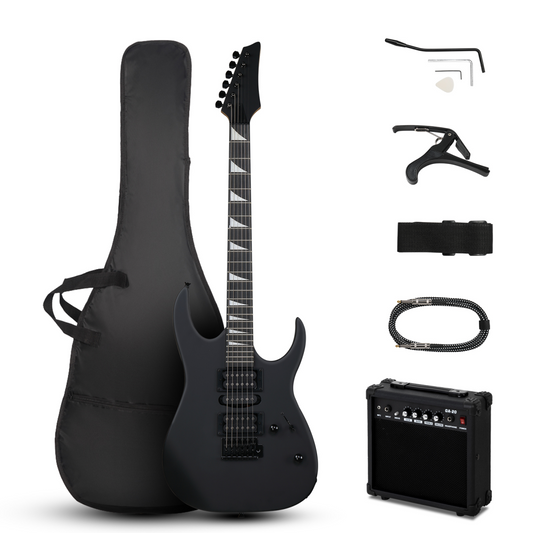 170 Model 39in Electric Guitar HSH Pickups Black complete starter kit suit for Hard Rock