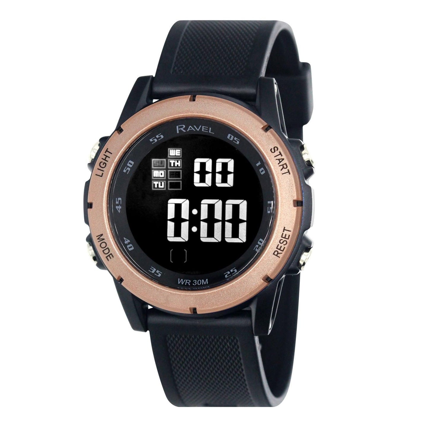 Ravel Ravel Mens 3ATM Digital Sports Black/Bronze Watch RDG.14.23