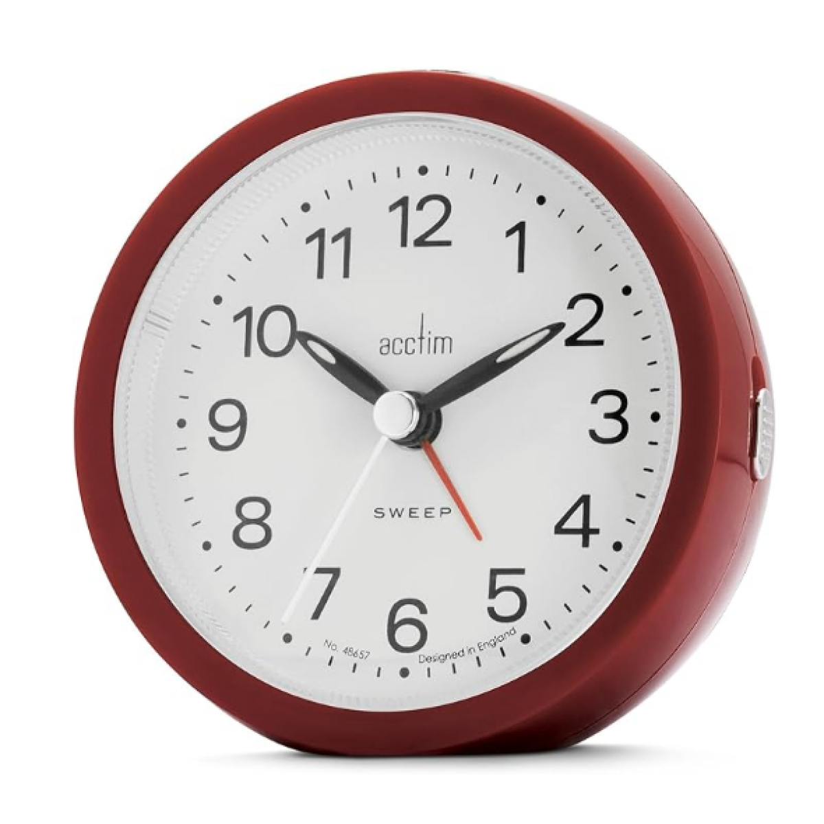 Acctim Elana Red Non-Ticking Sweep Analogue Alarm Clock 15764