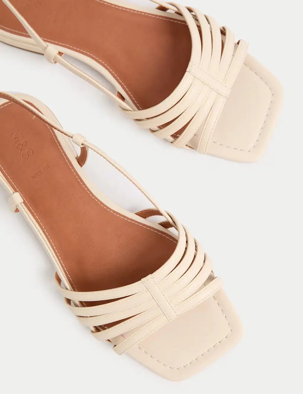 Marks and Spencer Metallic Strappy Flat Square Toe Sandals