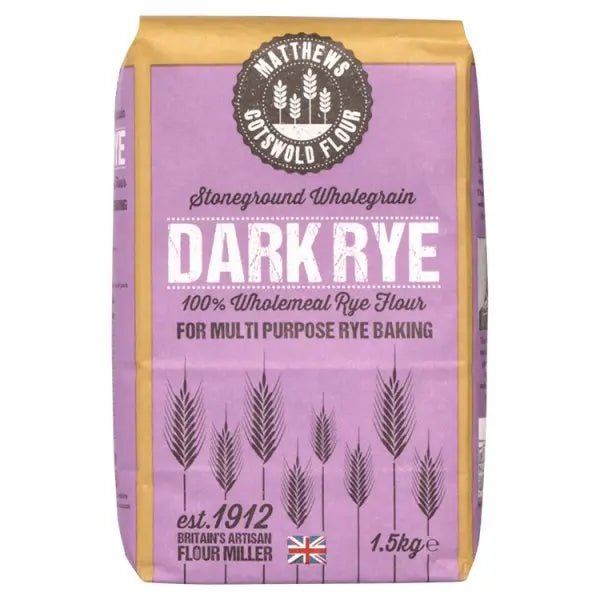 Matthews Cotswold Flour Stoneground Dark Rye 5 x 1.5kg
