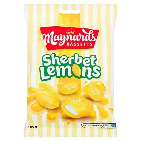 Maynards Bassetts Sherbet Lemons Sweets Bag 192g (Case of 12)