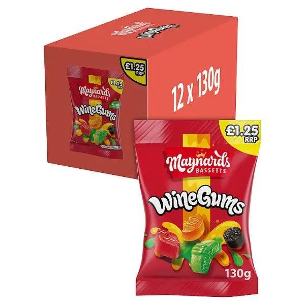 Maynards Bassetts Wine Gums Sweets Bag (Case of 12)