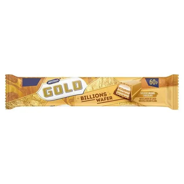 McVitie's Gold Billions Wafer Golden Caramel Chocolate Bar 39g (Case of 24)