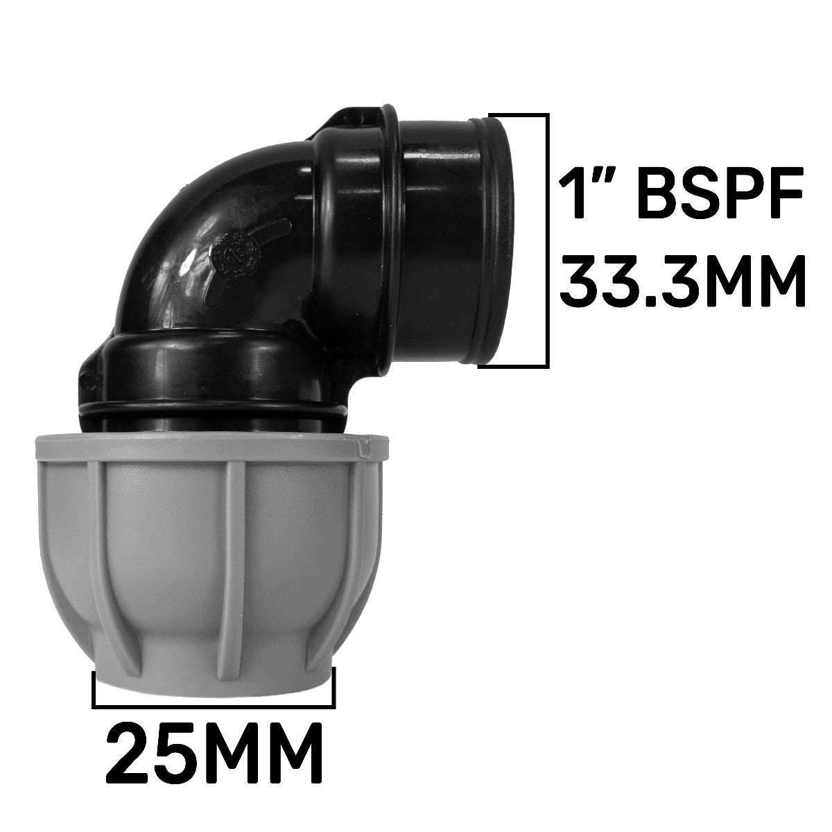 MDPE Elbow 25mm - 1in BSPF Drip Irrigation Fitting Pipe and Water Fitting