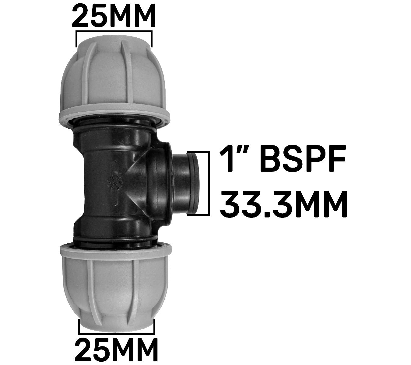MDPE Tee 25mm - 1in BSPF - 25mm Drip Irrigation Fitting Pipe and Water Fitting
