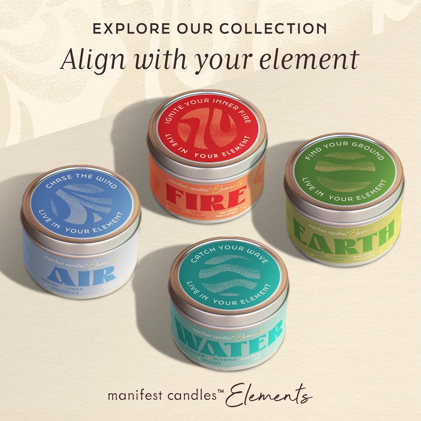 Zodiac Air Candle for Aquarius, Gemini & Libra – Crystals Inside Gift Set (45-Hour Burn)